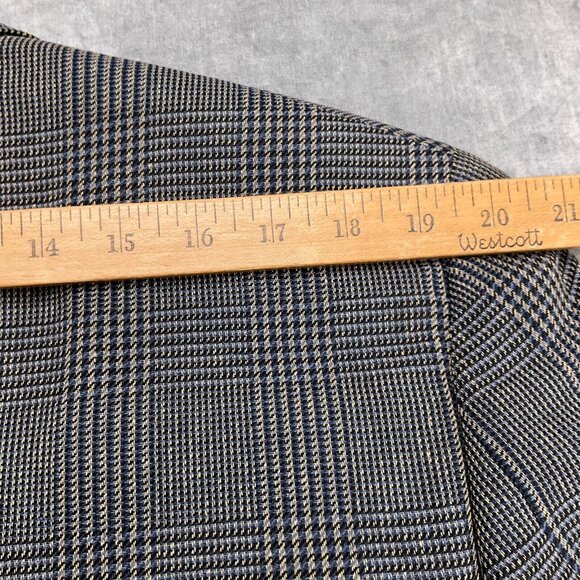 Hart Schaffner Marx Blazer Men 42R Blue Prince Edward Plaid Classic Jacket VTG - Picture 7 of 14